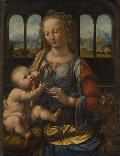 Madonna of the Carnation Poster | Leonardo da Vinci Art Print (1475)