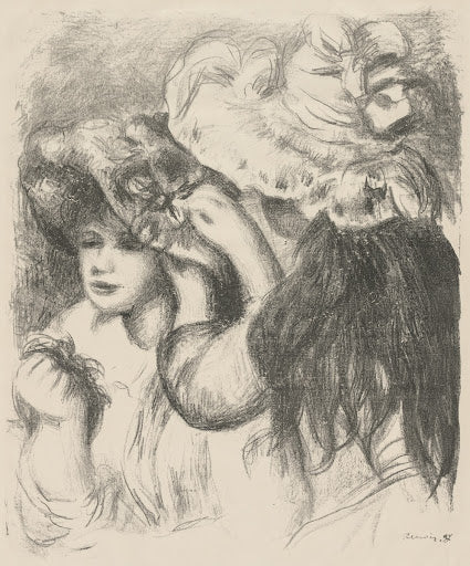 Pinning the Hat II Poster | Pierre-Auguste Renoir Art Print (1897)