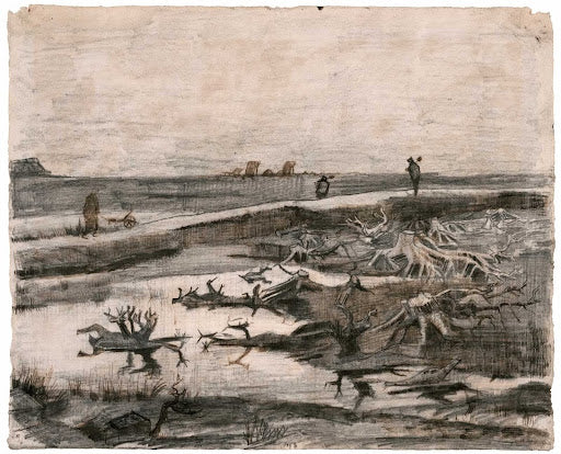 Landscape with Bog Trunks Poster | Vincent van Gogh Art Print (1883)