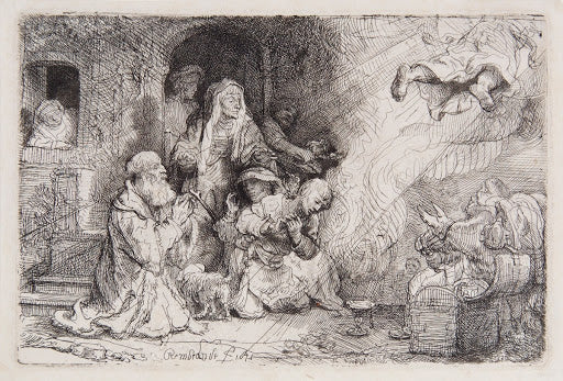 The Angel Departing from the Family of Tobias Poster | Rembrandt van Rijn Art Print (1641)