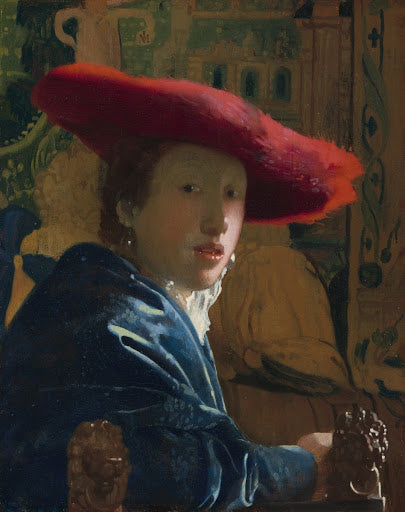 Girl with the Red Hat Poster | Johannes Vermeer Art Print (1666)