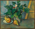 Pot of Flowers and Fruit Poster | Paul Cézanne Art Print (1888)