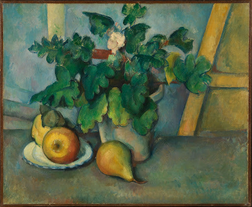 Pot of Flowers and Fruit Poster | Paul Cézanne Art Print (1888)