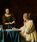 Mistress and Maid Poster | Johannes Vermeer Art Print (1666)
