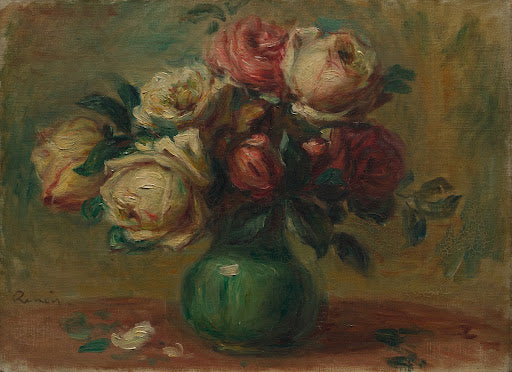 Roses in a Vase Poster | Pierre-Auguste Renoir Art Print (1890)