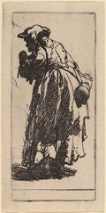 Old Beggar Woman with a Gourd Poster | Rembrandt van Rijn Art Print (1630)