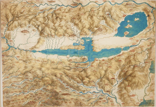 A Map of the Valdichiana Poster | Leonardo da Vinci Art Print (1503)