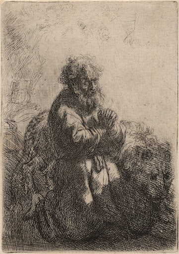 St Jerome Kneeling in Prayer Poster | Rembrandt van Rijn Art Print (1635)