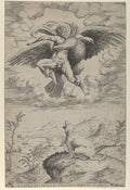 The Rape of Ganymede (Beatrizet Engraving) Poster | After Michelangelo Art Print (1542)